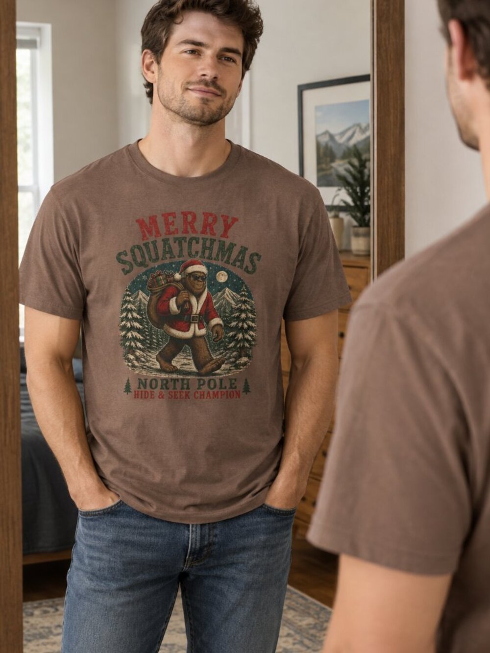 Merry Squatchmas Shirt, Bigfoot Christmas Shirt, Funny Sasquatch Christmas Tee